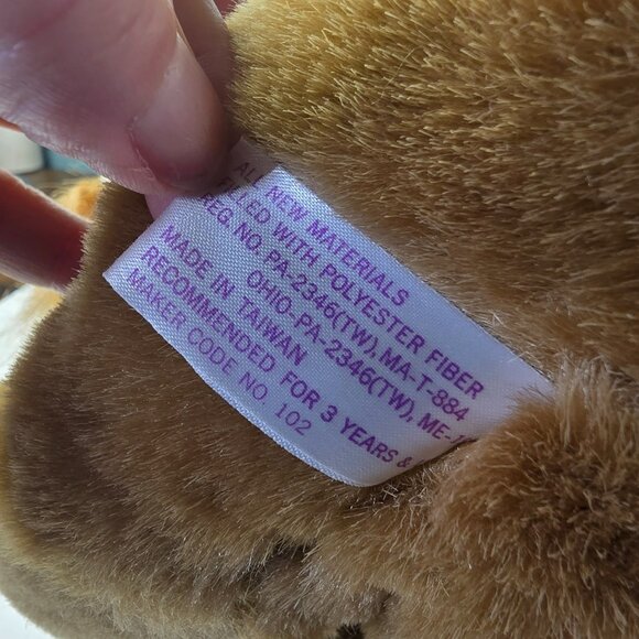 Vintage Puppy Dog Plush Puppet Christmas Stuffed Animal Pup-Pets Brown Bows READ - Picture 10 of 16